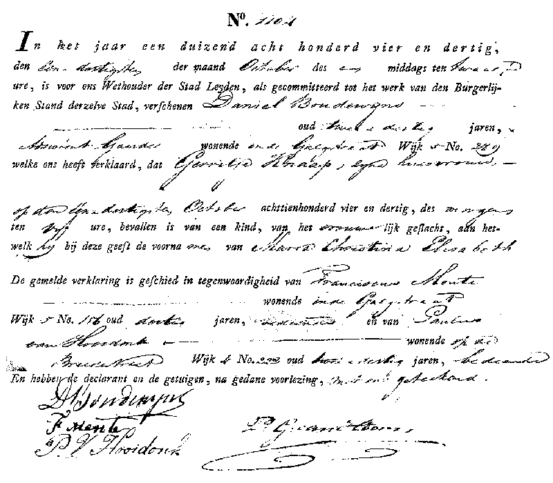 18341031 geb akte 1104 Maria CE dv D Boudewijns - G Knaap